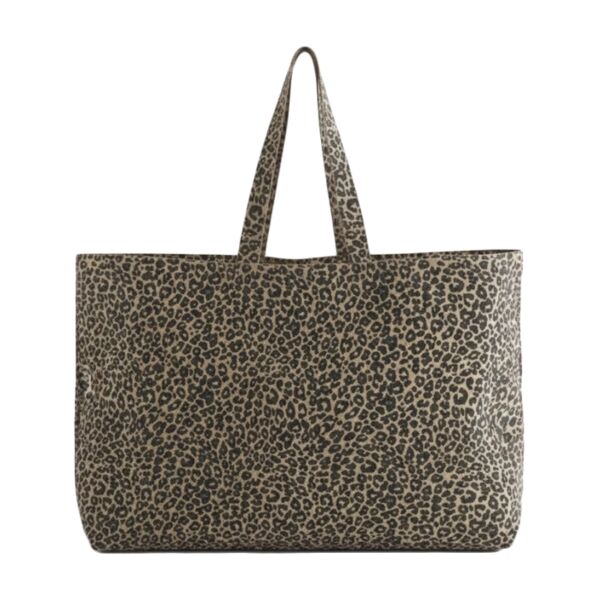 Leopard Print Canvas Oversized Tote Bag Thumbnail
