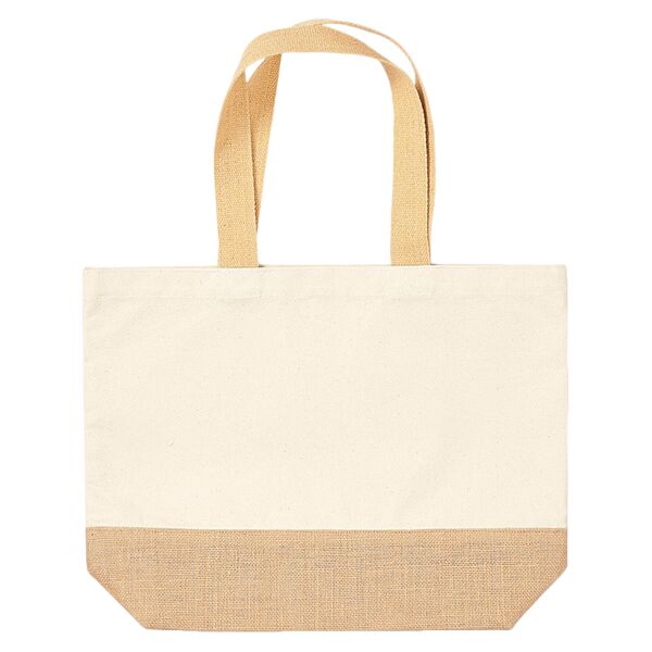 Jute base canvas tote Thumbnail